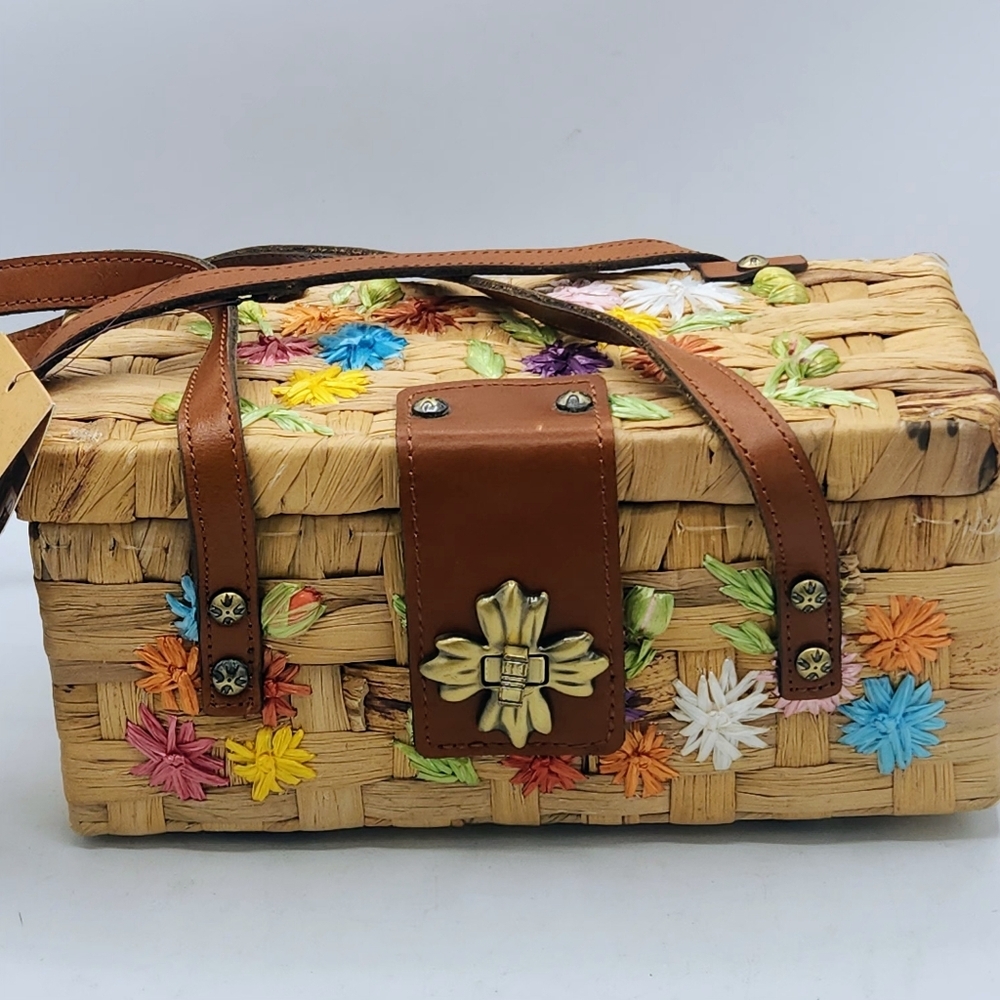 Patricia Nash Porcari Box Speciality Woven Basket Bag - Picture 9 of 15
